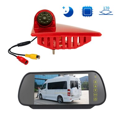 7 Inch Mirror Monitor + Night Vision Waterproof Third Brake Light Camera Kit For Master Renault  Nissan NV400  Opel Movano 2010-2016 PZ462+PZ707