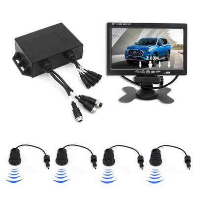 bus truck microwave anti collision change lane parking sensor radar reversing camera system with 7inch screen PZ609-A